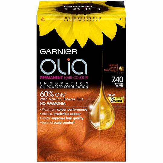 Garnier Olia Permanent Hair Colour, 7.40 Intense Copper, Garnier Hiusvärit