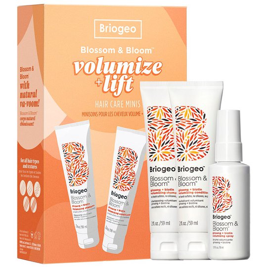 Blossom & Bloom Volumize + Thicken Minis Hair Kit, Briogeo Shampoo