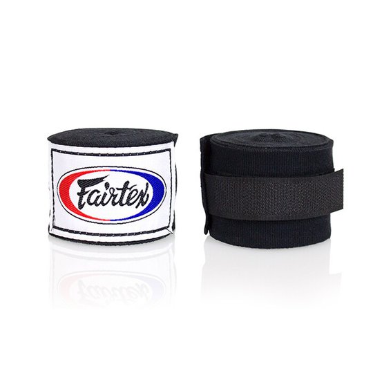 2x Fairtex HW2, Handwraps (1 pair), 4,5 m, Black
