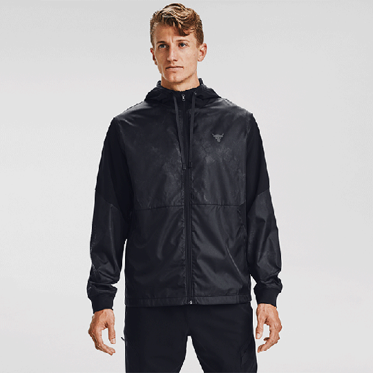 UA Project Rock Legacy Windbreaker, Black
