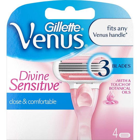 Gillette Venus Divine Sensitive Refill, Gillette Partahöylät ja partaterät