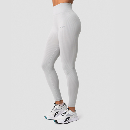 Ribbed Define Seamless Tights, Light Grey
