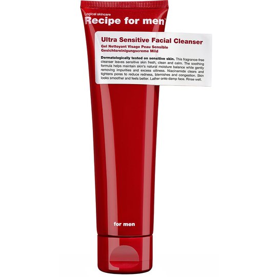 Recipe for Men Ultra Sensitive Facial Cleanser, 100 ml Recipe for men Kasvojen puhdistus