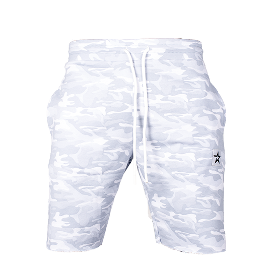 Star Raw Edge Shorts, White Camo