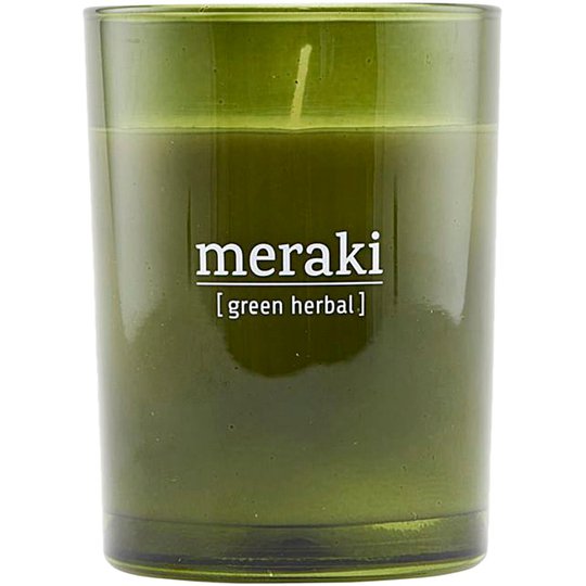 Green Herbal Scented Candle, Meraki Tuoksukynttilät