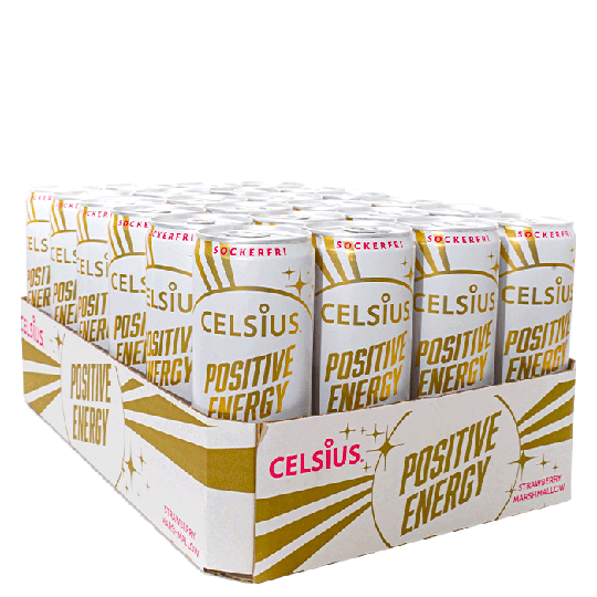 24 x Celsius, Positive Energy Strawberry Marshmallow, 355ml, FI
