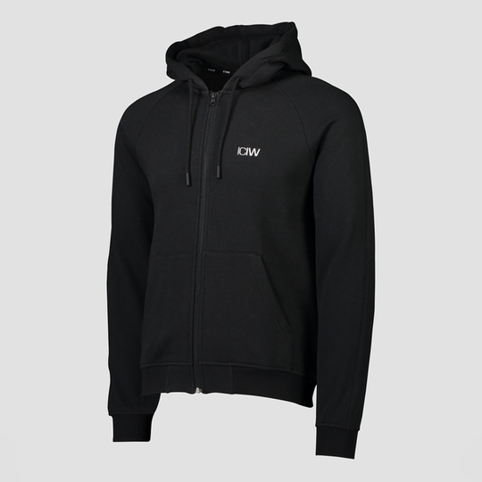 Essential Zipper Hoodie, Black