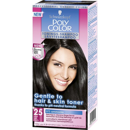 Schwarzkopf Poly Color Toning Shampoo, 25 - Black, Schwarzkopf Hiussävytteet