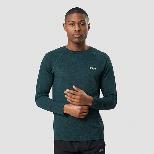 Training Mesh Long Sleeve, Vivid Green Melange