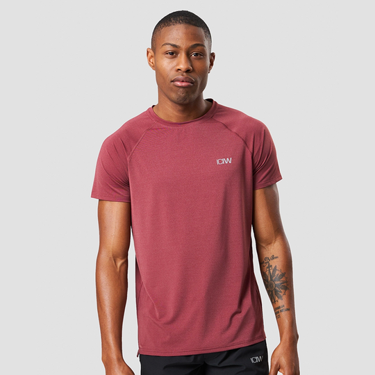 Workout Melange T-shirt, Crimson Red Melange