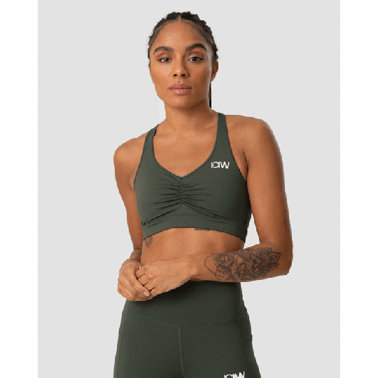 Scrunch Sports Bra, Army Green