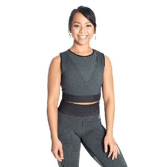 Roxy Seamless Top, Teal Green