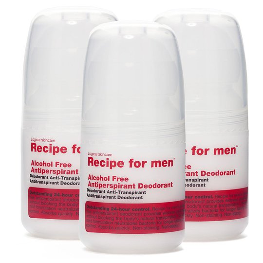 Recipe for Men Antiperspirant Deodorant Trio, Recipe for men Deodorantit