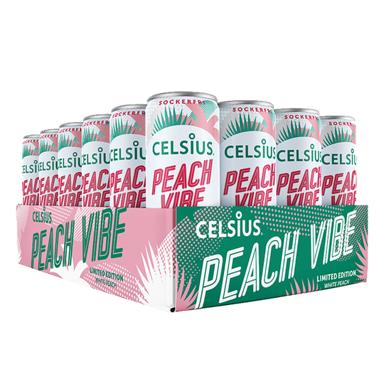 24 x Celsius, Peach Vibe, Kolsyrad, 355ml, FI