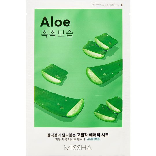 Airy Fit Sheet Mask (Aloe), 19 g MISSHA K-Beauty Kasvonaamiot