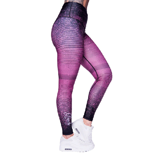 Salmon Stripe Leggings, Black/Pink