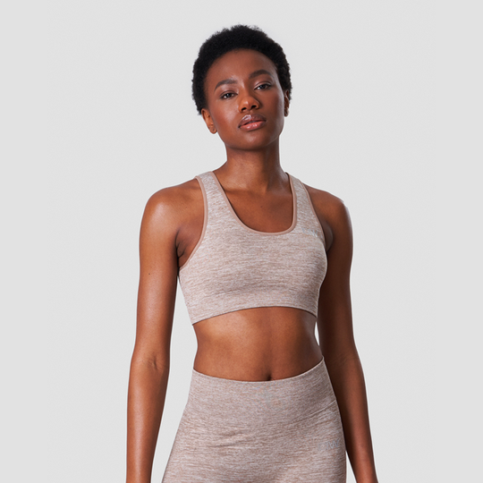 Willow Seamless Sports Bra, Caramel Melange