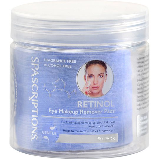 Retinol Eye Makeup Remover Pads, 80 pcs Spascriptions Meikinpoistoaine