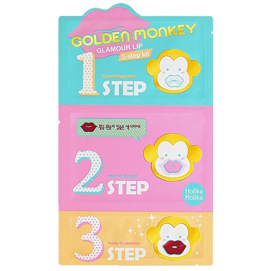 Golden Monkey Glamour Lip 3-Step Kit, Holika Holika Huulirasva
