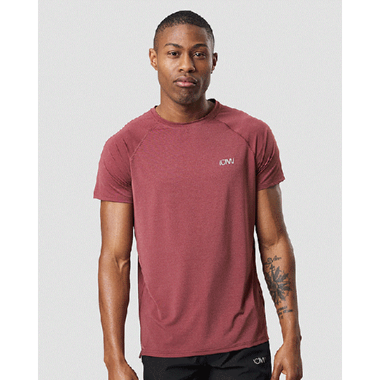 Workout Melange T-shirt, Burgundy Melange