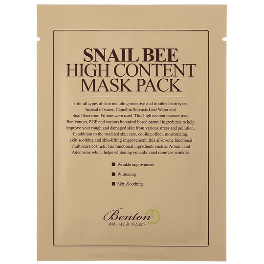 Snail Bee High Content Mask Pack, Benton Kasvonaamio