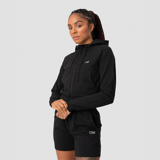 Activity Cropped Hoodie, Black