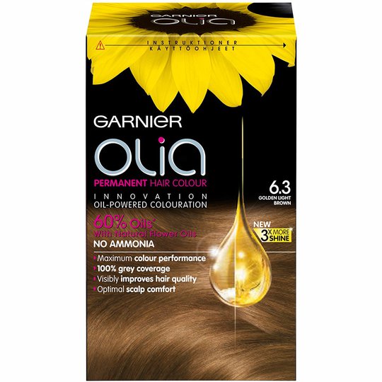 Garnier Olia Permanent Hair Colour, 6.3 Golden Light Brown, Garnier Hiusvärit