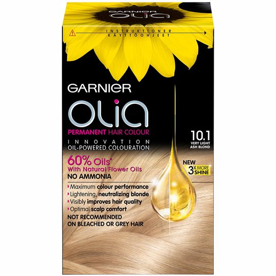 Garnier Olia Permanent Hair Colour, 10.1 Very Light Ash Blond, Garnier Hiusvärit