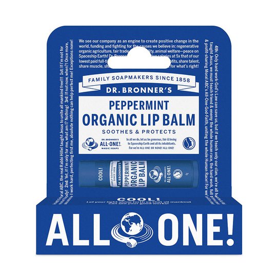 Peppermint Organic Lip Balm Hang Pack, 5 g Dr. Bronner's Huulirasva