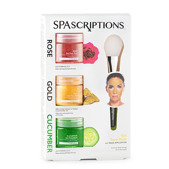 Gold, Rose & Cucumber Gel Masks, 150 ml Spascriptions Kasvonaamio