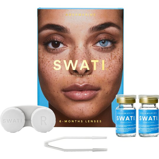 Aquamarine, 2 st Swati Värilliset piilolinssit
