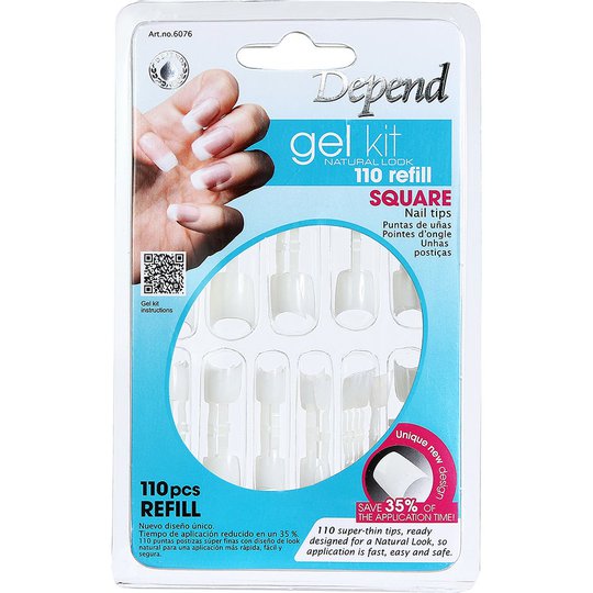 Depend Natural Look Gelekit 110 Refill Square - 6076, Depend Irtokynnet