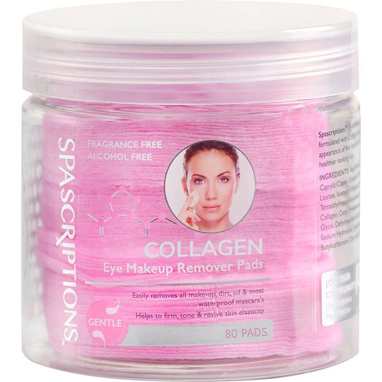 Collagen Eye Makeup Remover Pads, 80 pcs Spascriptions Silmät