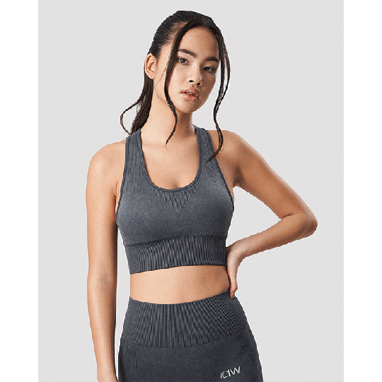 Eclipse Stonewashed Sports Bra, Graphite