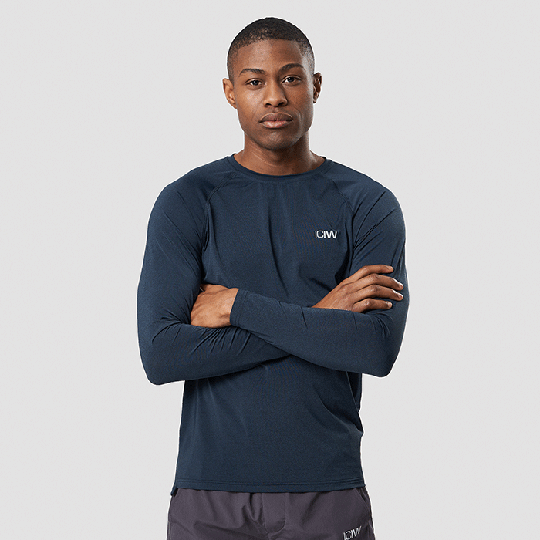 Workout Melange Long Sleeve, Dark Blue