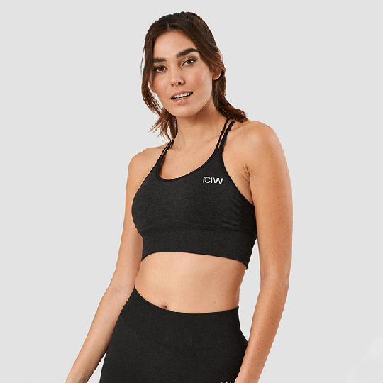 Evolution Seamless Sports Bra, Graphite Melange