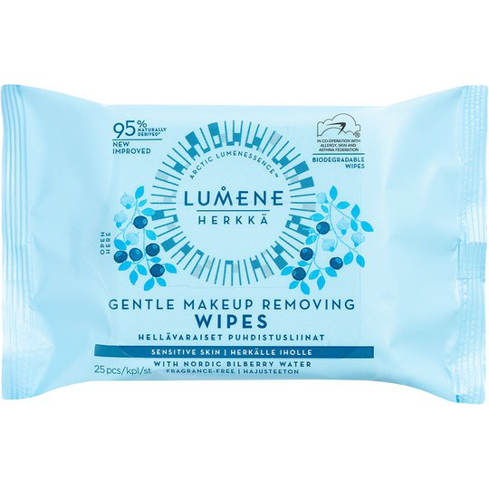 HERKKÄ Gentle Makeup Removing Wipes, Lumene Meikinpoistoaine