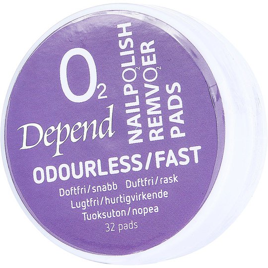 Depend O2 Nail Polish Remover Pads, Depend Kynsilakanpoistoaineet