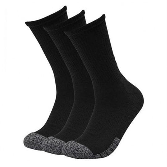 UA Heatgear Crew 3-pack Socks, Black
