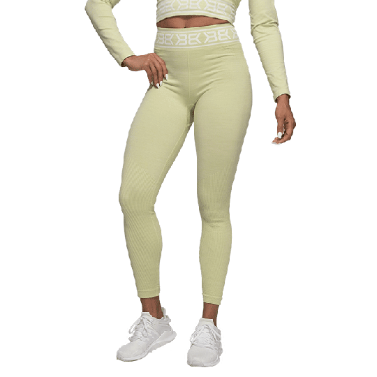 Rib Seamless Legging, Mellow Green Melange