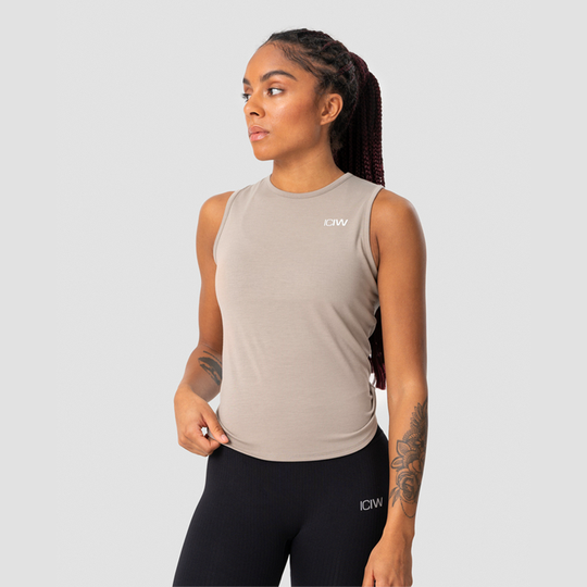 Empowering Open Back Tank, Greige
