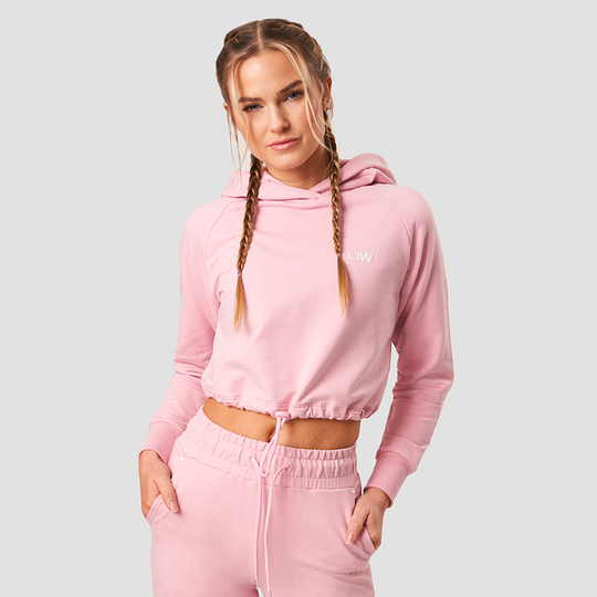 Adjustable Cropped Hoodie, Pink