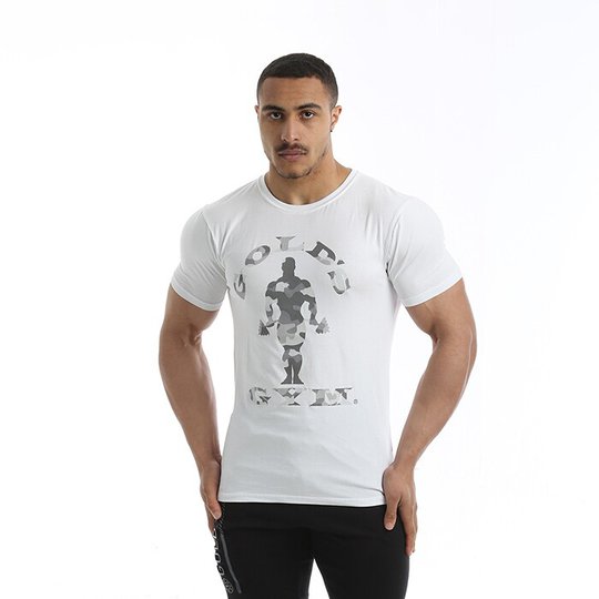 Golds Gym Camo Joe Printed T-shirt, White