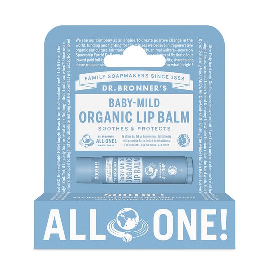 Baby-Mild Organic Lip Balm Hang Pack, 4 g Dr. Bronner's Huulirasva