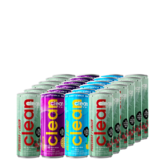 24 x Clean Drink, 330 ml, Eri makuja