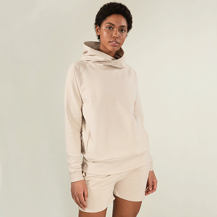 GOTS Hoodie, White Sand