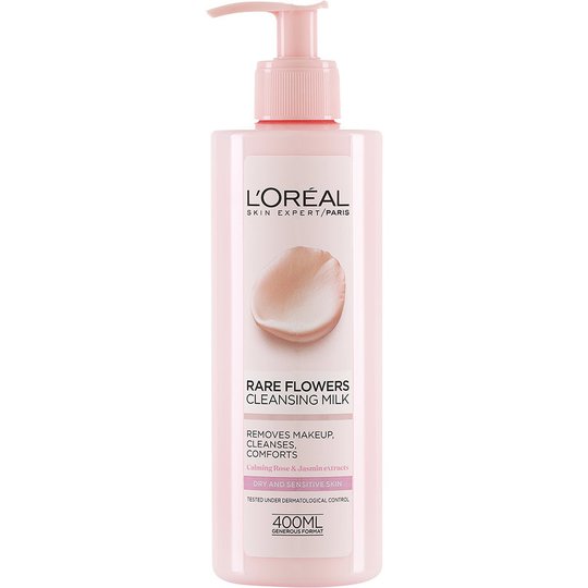 L'Oréal Paris Rare Flowers Cleansing Milk Dry/Sensitive, 400 ml L'Oréal Paris Kasvojen puhdistus