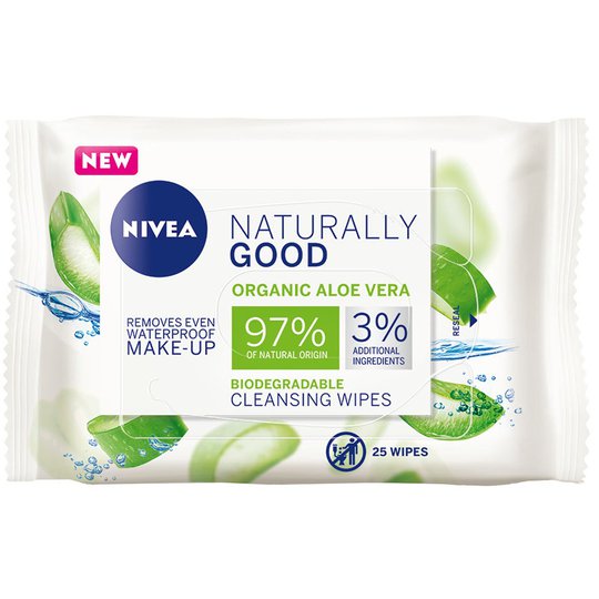 Naturally Good Wipes, 25 pcs Nivea Meikinpoistoaine