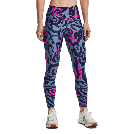 UA HG Armour Printed 7/8 Leg NS, Mineral Blue