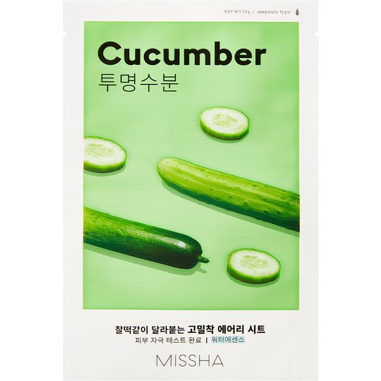 Airy Fit Sheet Mask (Cucumber), 19 g MISSHA K-Beauty Kasvonaamiot